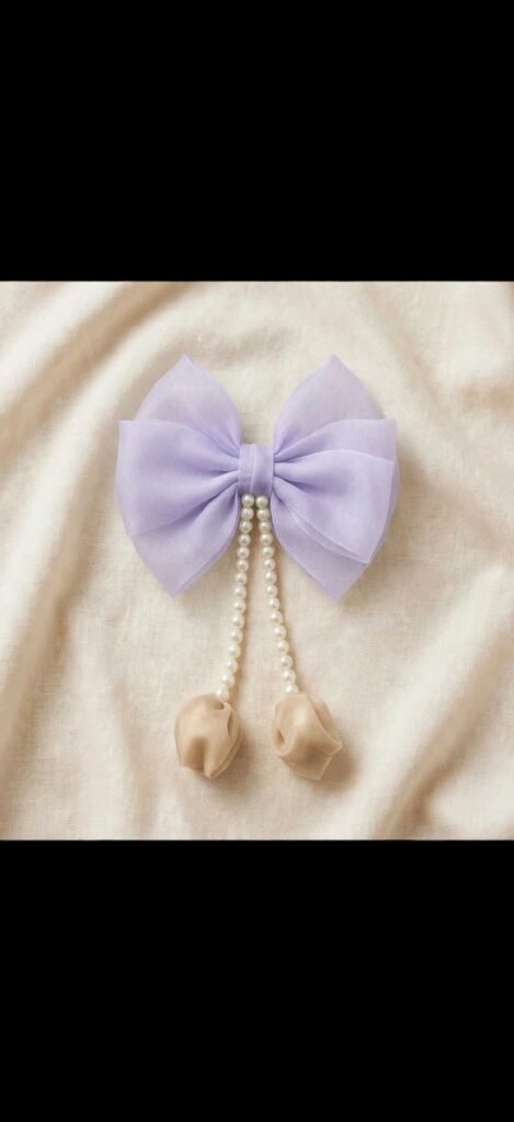 light purple color  dream bow with pearl tessels