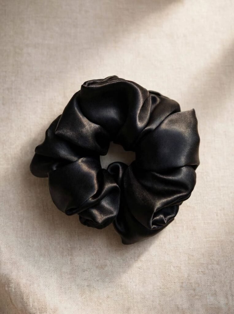 soft black scrunchies