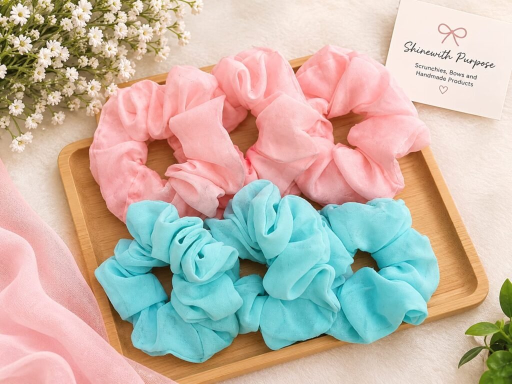 organza scrunchies (pair of 6)